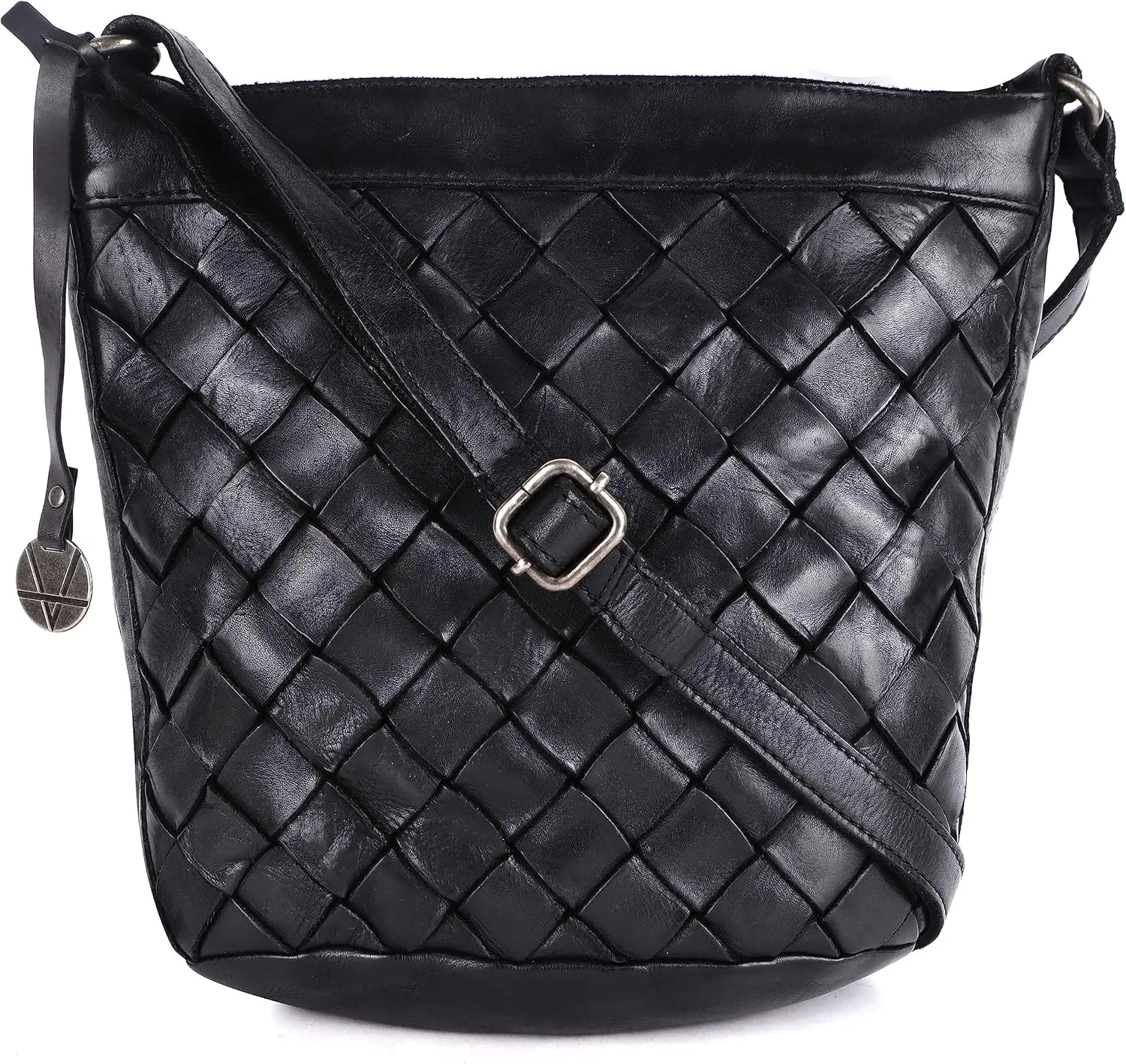 Genuine Leather Crossbody Sling Bag for Women - Trendy Casual Office Bag with Adjustable Strap