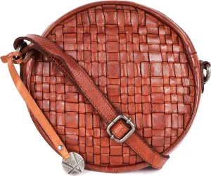 Genuine Leather Round Crossbody Bags For Women, Sling Bag For Women Crossbody Purse Trendy Casual