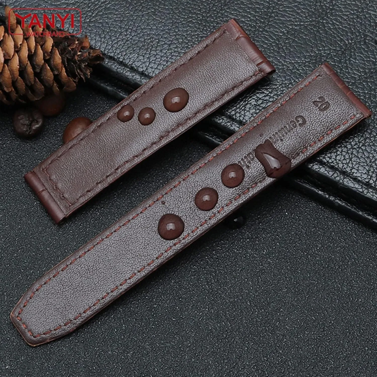 Genuine Leather Watch Strap 20mm 22mm，For MAURICE LACROIX Watchband Folding Buckle Leisure Business Cow Leather Bracelet