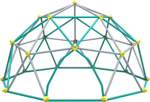 Geometric Dome Climber Play Center, Kids Climbing Dome Tower, Rust & UV Resistant Steel Supporting 1000 LBS (Green,Silver, 12ft)