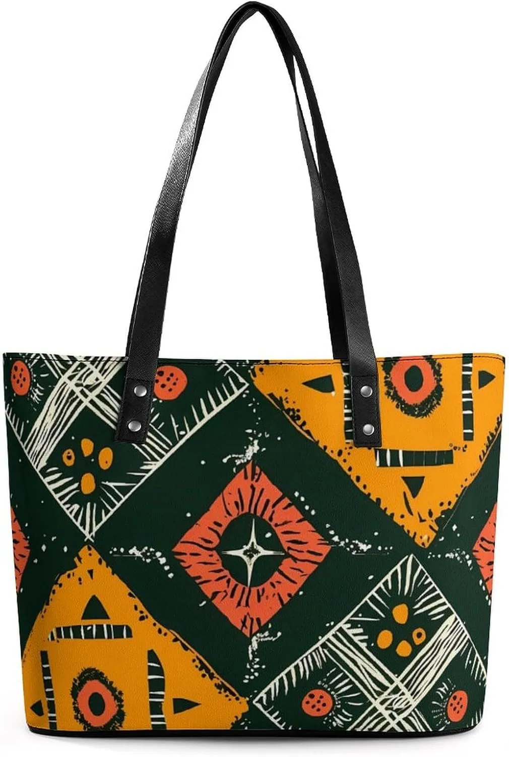 Geometric Ethnic Pattern Women's Tote Shoulder Bag Handbag Top Handle Leather 29 * 34 * 14cm