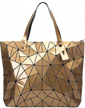 Geometric Lattice Top-handle Handbag for Women Matte Tote Purse Handbags Geometry Shoulder Bag
