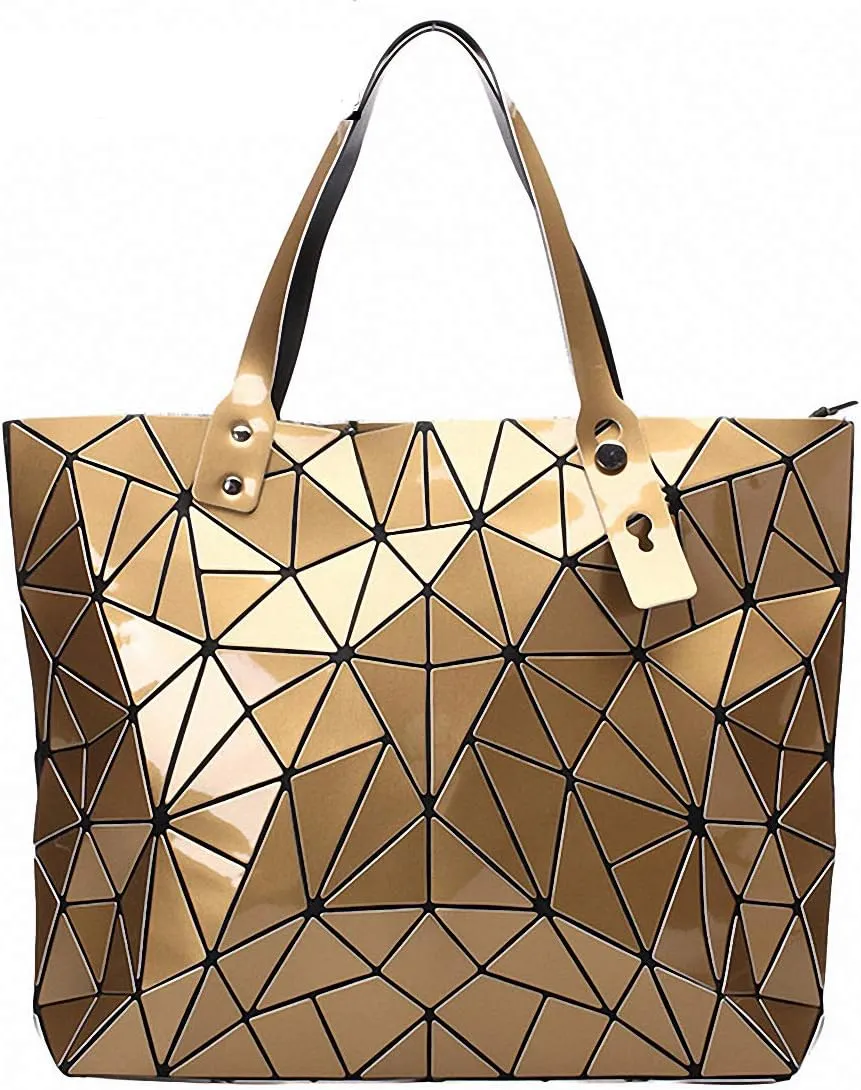 Geometric Lattice Top-handle Handbag for Women Matte Tote Purse Handbags Geometry Shoulder Bag