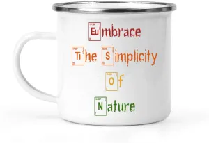 Geometric Nature Lovers Gift, a Marvelous Anniversary Present for an Uncle - Desert Landscape Quote on 12 Oz White Stainless Steel Camping Mug