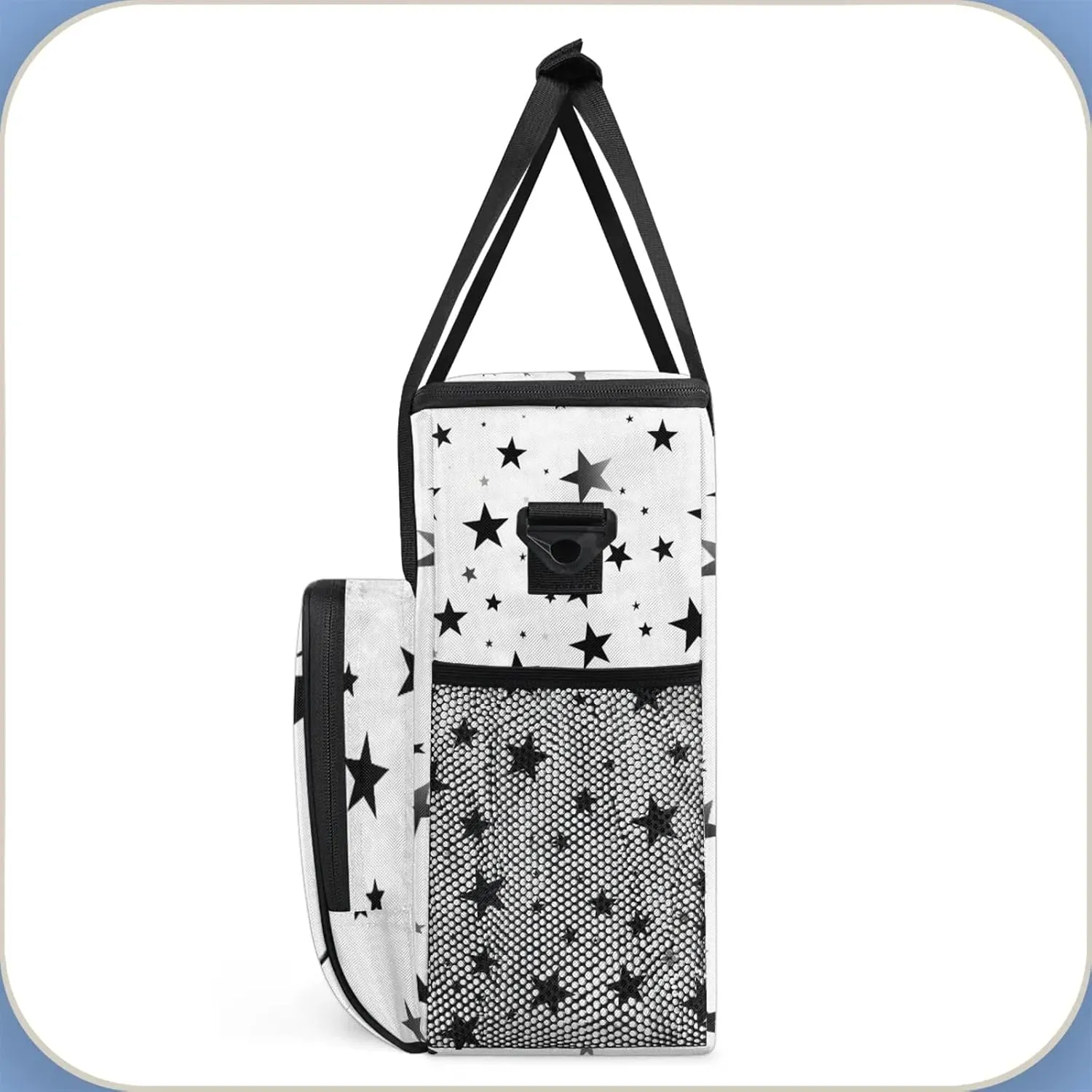 Geometric Stars Coffee Maker Carring Bag, Large Insulated Storage Organizer Case Tote Bags with Shoulder Strap for Travel Work Picnic