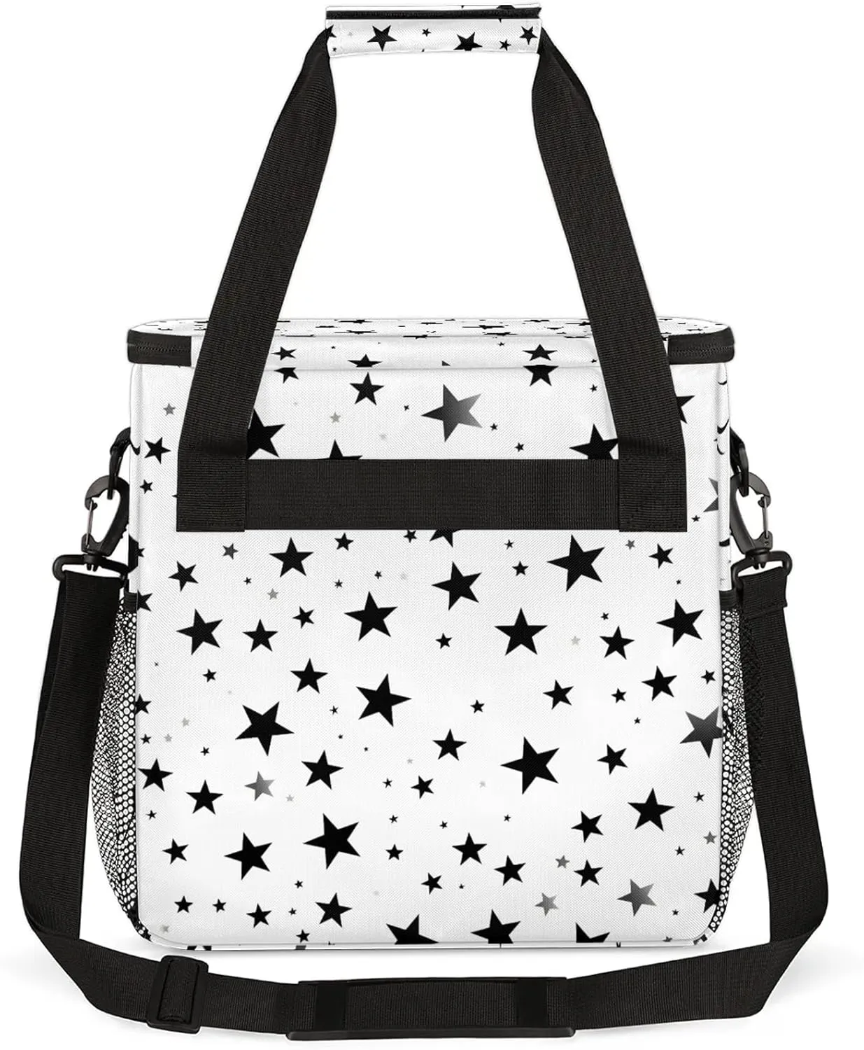Geometric Stars Coffee Maker Carring Bag, Large Insulated Storage Organizer Case Tote Bags with Shoulder Strap for Travel Work Picnic