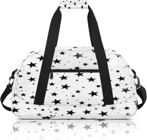 Geometric Stars Small Gym Bag 18 inch Carry On Duffel Bag for Weekender Travel Sports Workout Yoga Gymnastics Dance Ballet