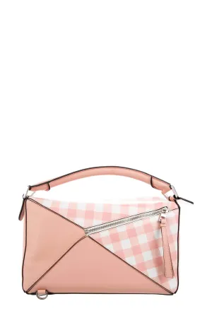 Gingham Medium Puzzle Bag Pastel Pink