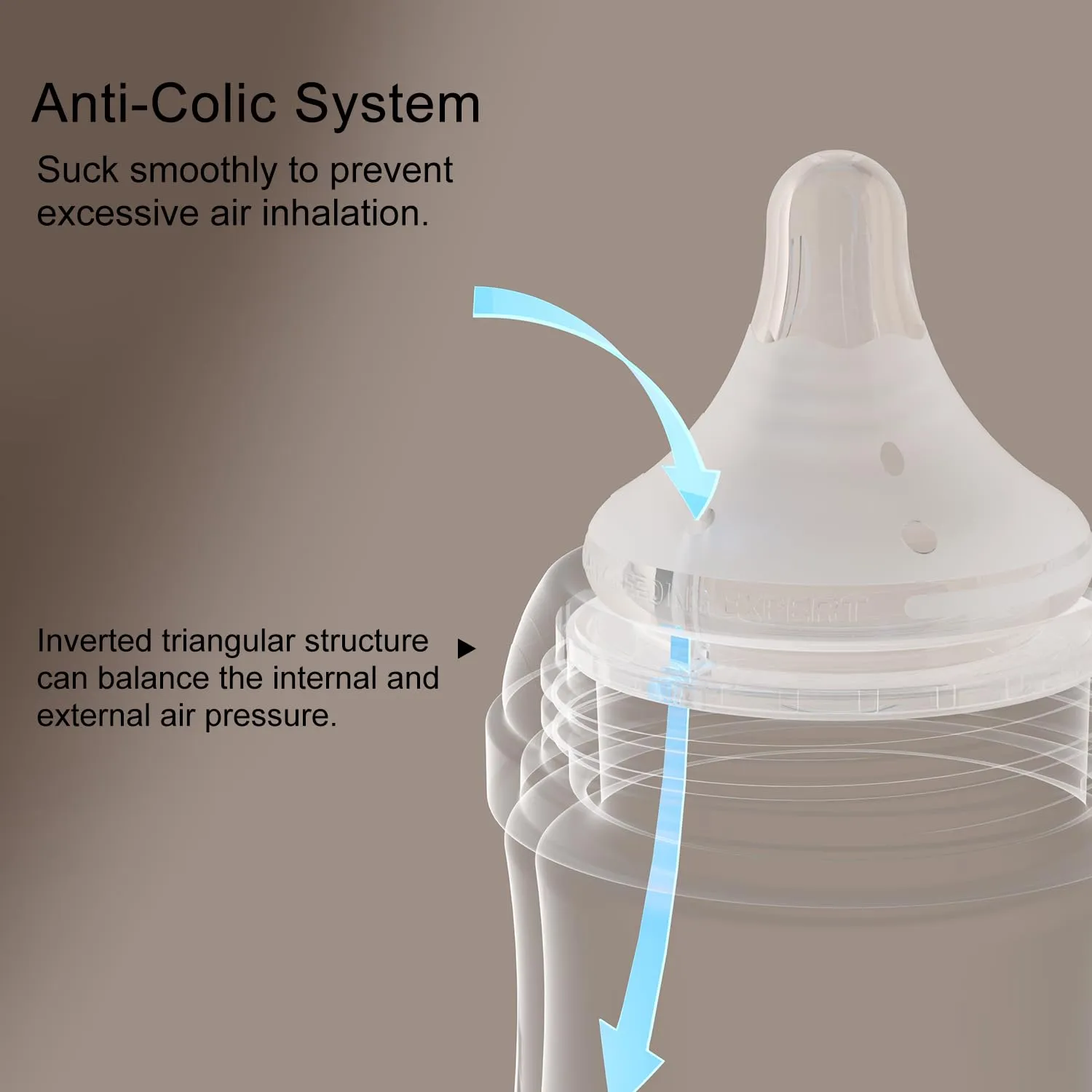 Glass Nurturing Baby Bottles Gentle & Extra Slow Flow, Newborn Breastfeeding Bottle with Anti Colic Nipple for 0 Months Babies, 3 Packs (White, 3oz 5oz)