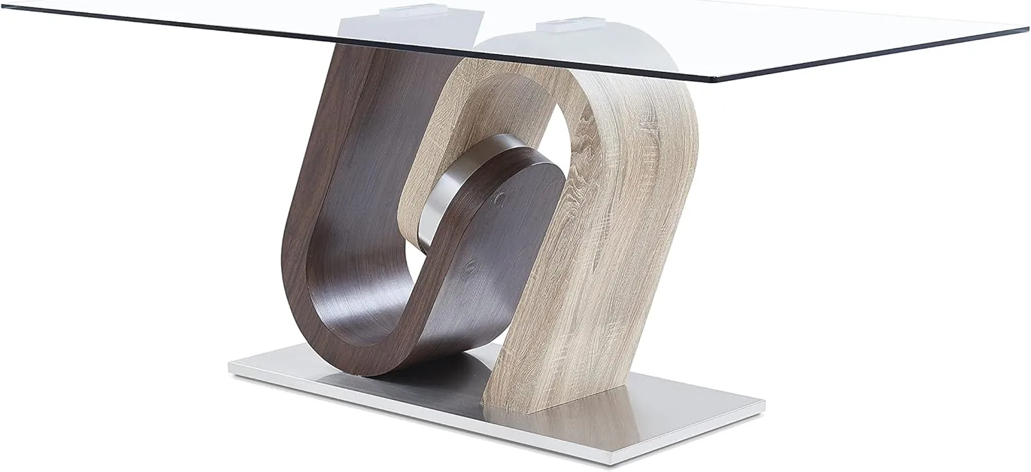 Global Furniture USA Oak and Walnut Base Dining Table