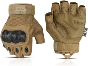 Glove Station- Fingerless Knuckle Tactical Gloves for Men - Motorcycle Gloves for Tactical Shooting, Airsoft, Hunting, Police Work and Hiking