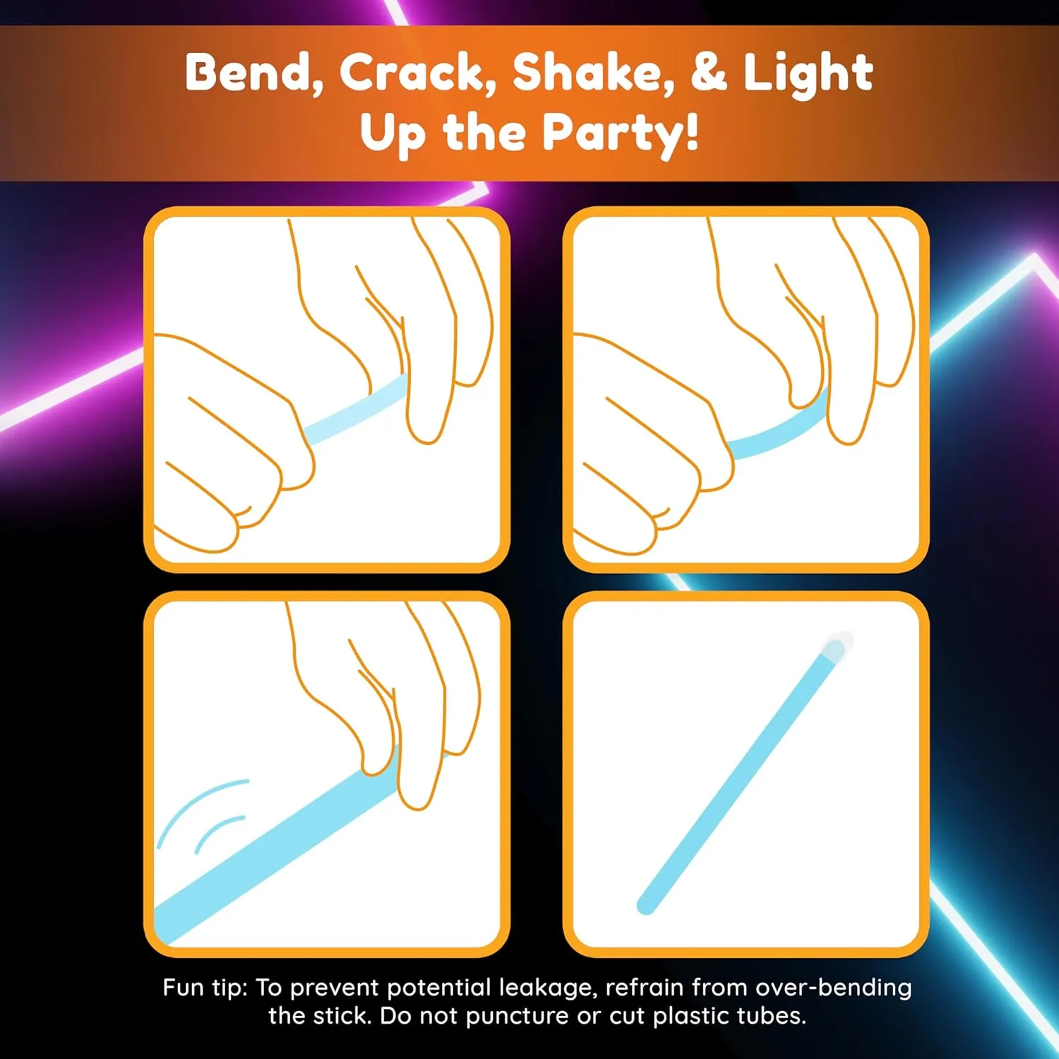 Glow Fever Glow Sticks Bulk Party Pack - 10" Large Glow Sticks - Neon Accessories Light Sticks Glow in The Dark Party Supplies for Concert, Wedding, & Birthday by Party Dragon - Assorted, 100 ct