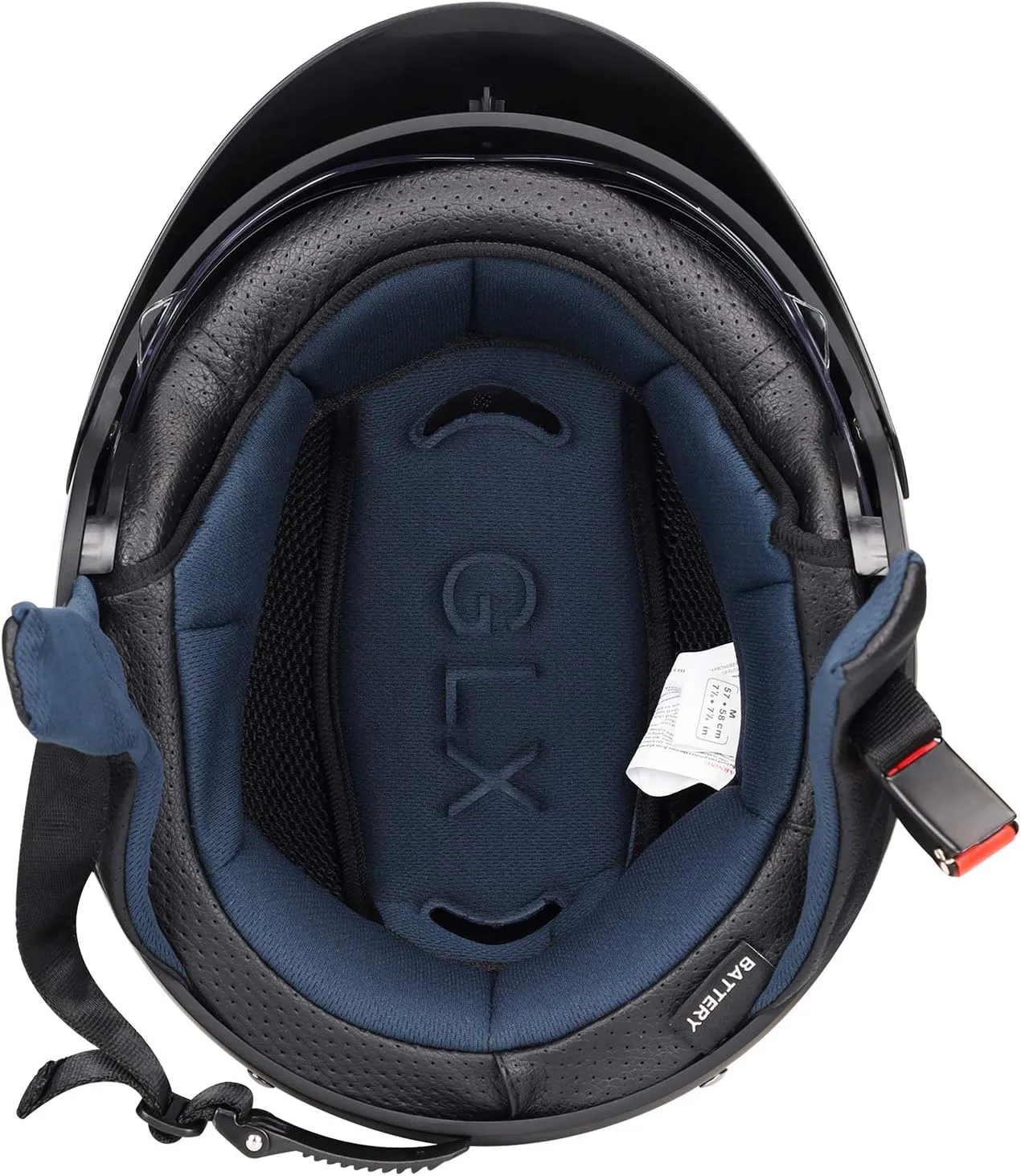 GLX M14 Open Face Motorcycle Helmet - Matte Black, Medium - DOT Approved