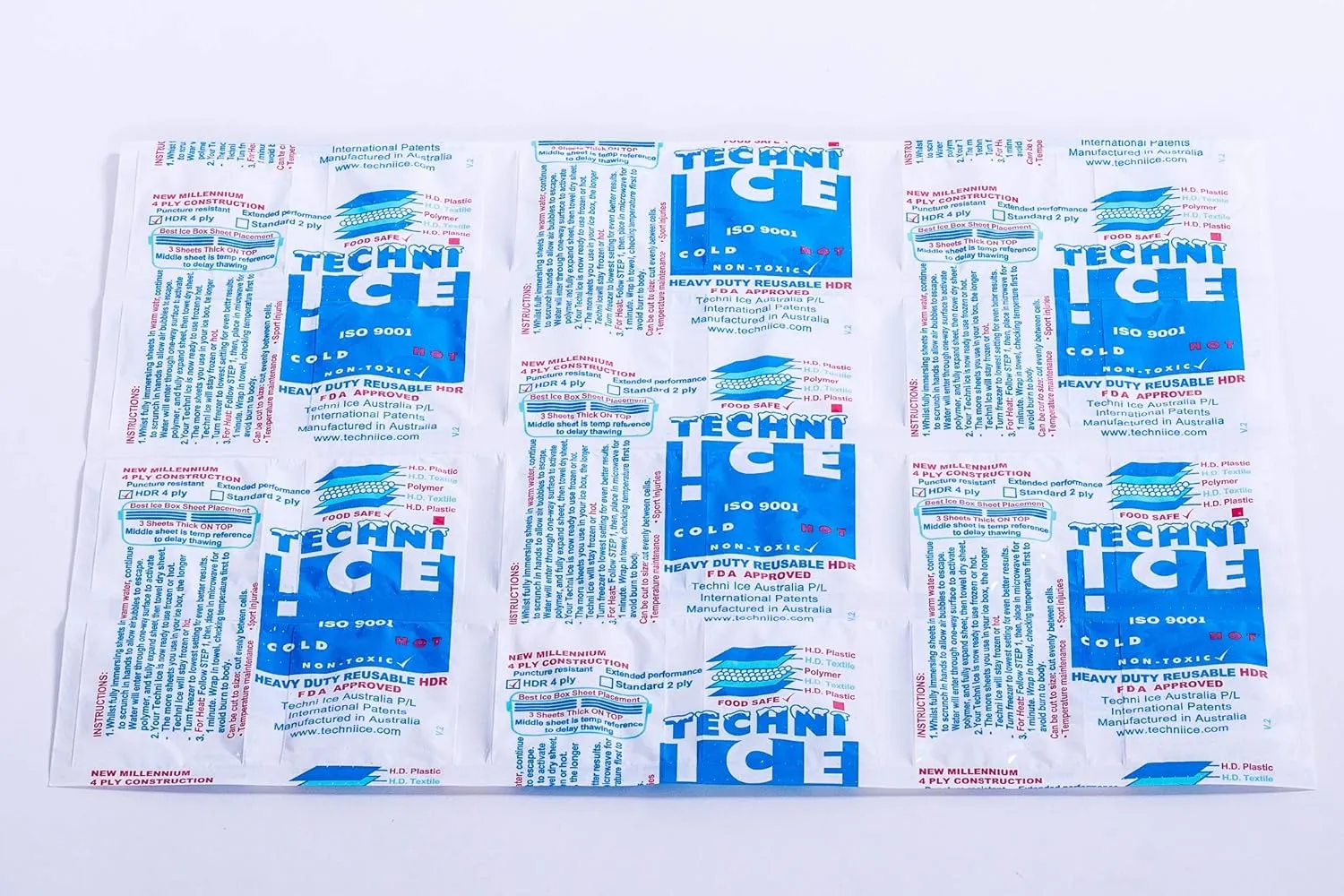 GMS Group Medical Supply, LLC Techni Ice Heavy Duty Reusable Dry Ice/Heat Packs 20 Sheet Special