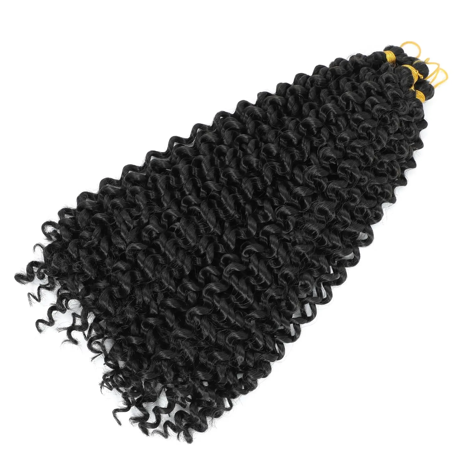 Gogo Curl Crochet Hair Crochet Loose Wave Hair Synthetic Hair Bundles Black Water Wave Hair 14 Inch 3PCS (1B)