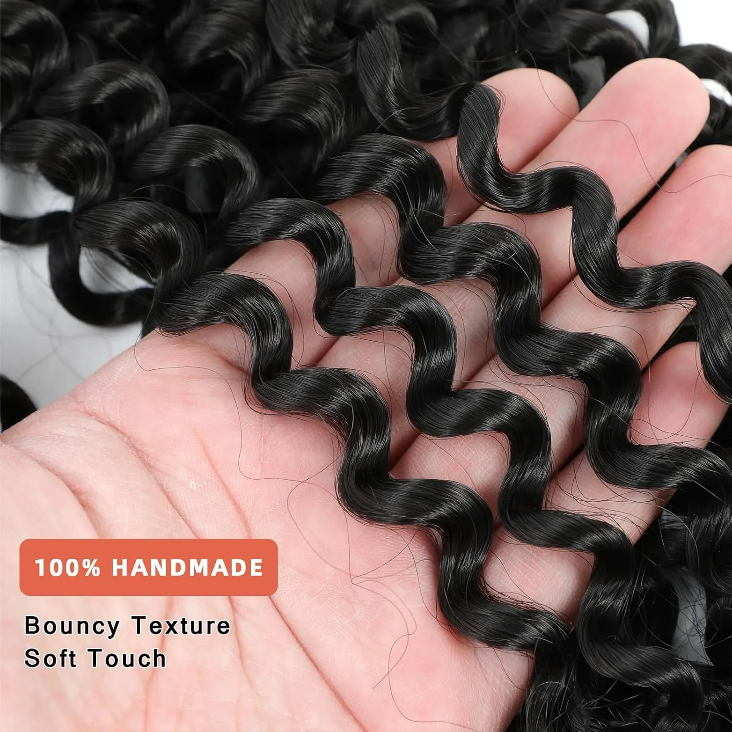 Gogo Curl Crochet Hair Crochet Loose Wave Hair Synthetic Hair Bundles Black Water Wave Hair 14 Inch 3PCS (1B)