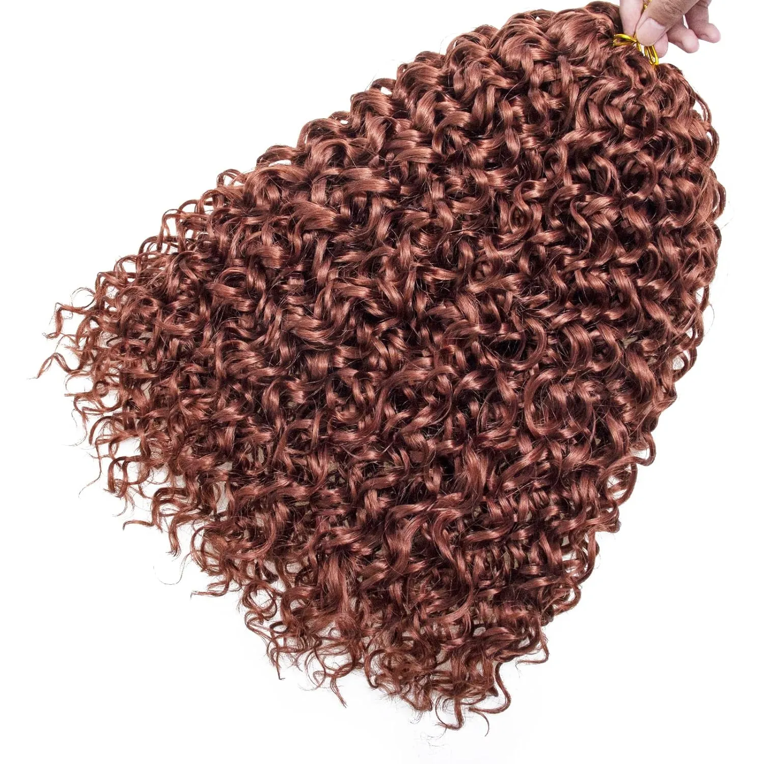 GoGo Curl Crochet Hair for Women Ginger Curly Crochet Hair Water Wave Beach Curl Crochet Synthetic Hair Deep Twist Braiding Hair Extensions (18 inch (Pack of 6), 350)