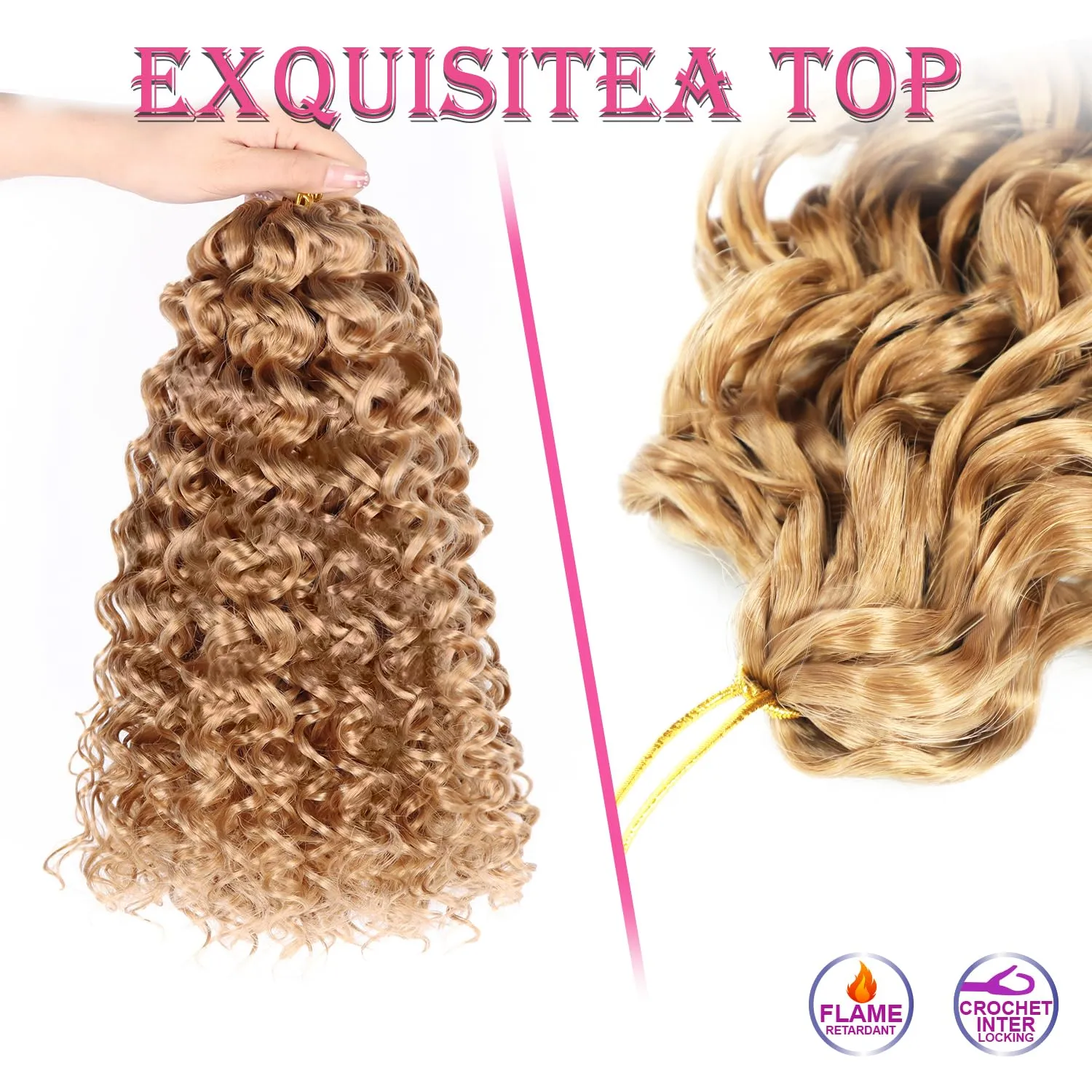 Gogo Curl Short Curly Crochet Hair - 12 Inch 8 Packs for Black Women - Beach Curl, Deep Wave, Water Wave Braids Synthetic Hair Extensions