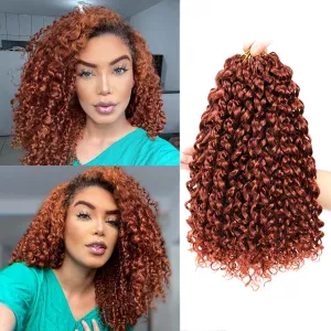 Gogo Curl Short Curly Crochet Hair - Beach Curl, Deep Wave & Water Wave Braids - Synthetic Hair Extensions (12 Inch, 8 Packs, 350)