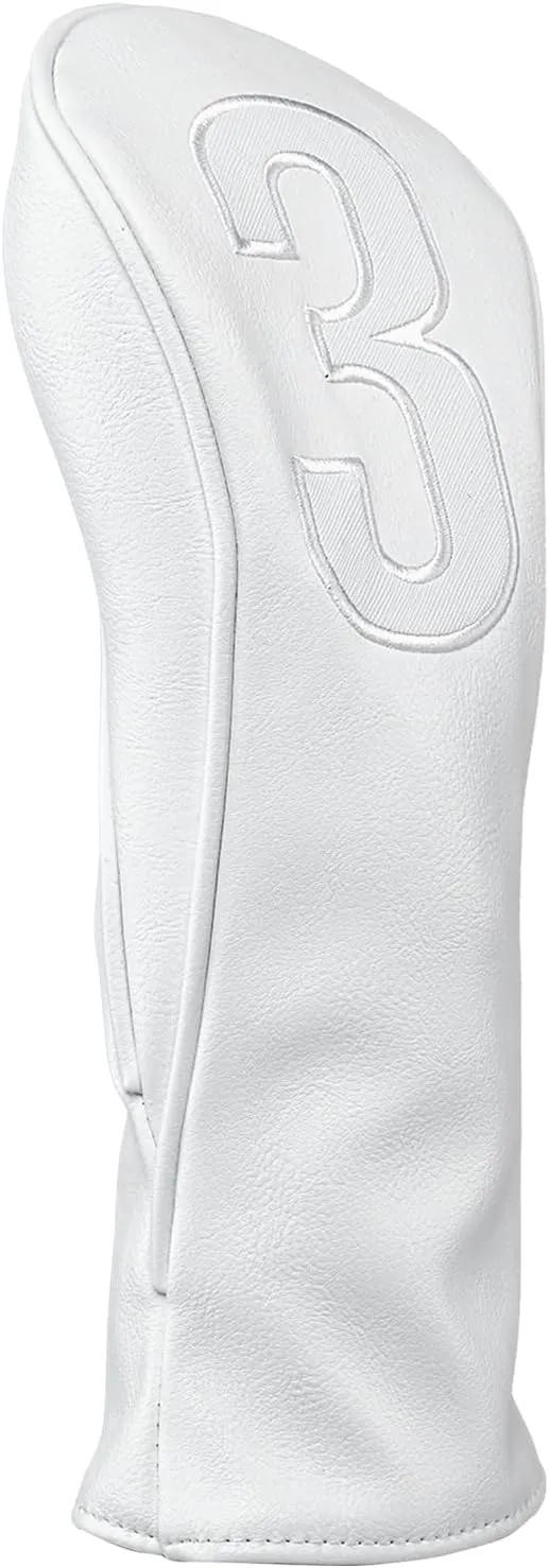 Golf Club Covers – Premium Leather Driver Headcover, Fairway Wood, 3 Wood, Hybrid, Fits Mallet Blade Putter Head Covers Alignment Stick Cover