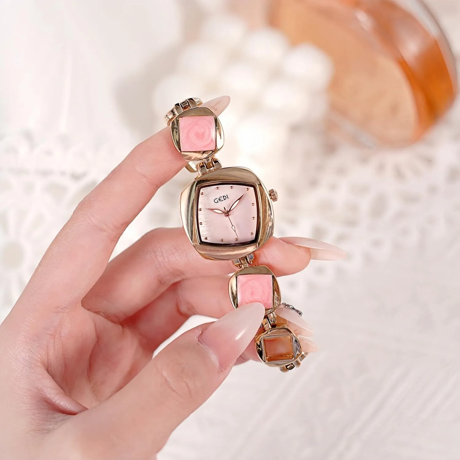 Gosasa Unique Bracelet Women’s Watch – Irregular Rhombus Dial, Creative Fashion Dress Ladies Quartz Watch Water Resistant Dainty Timepiece