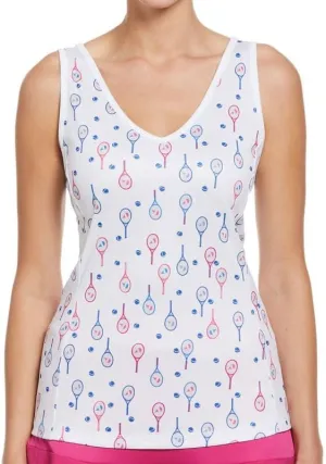 Grand Slam Tennis Conversational Tank Top - Brilliant White