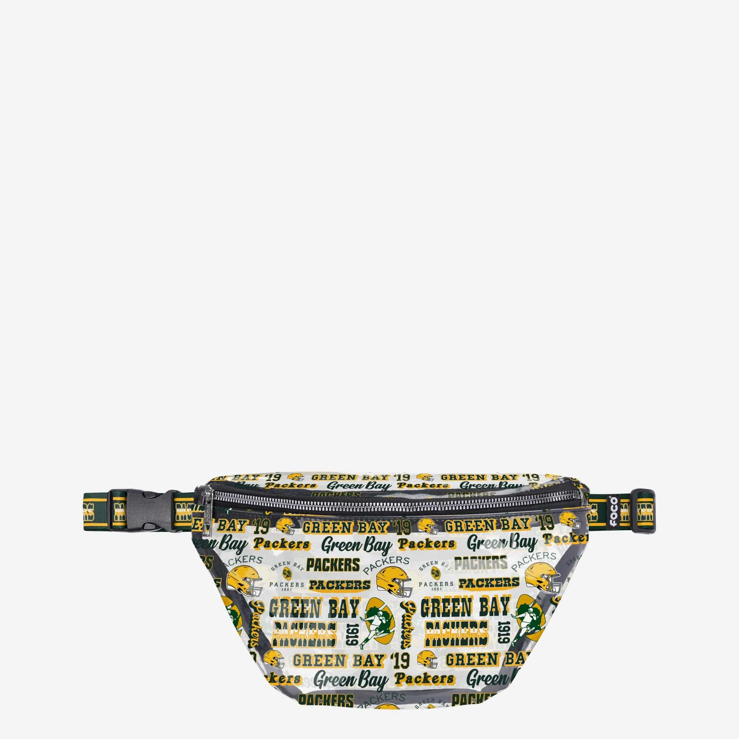 Green Bay Packers Repeat Retro Print Clear Fanny Pack