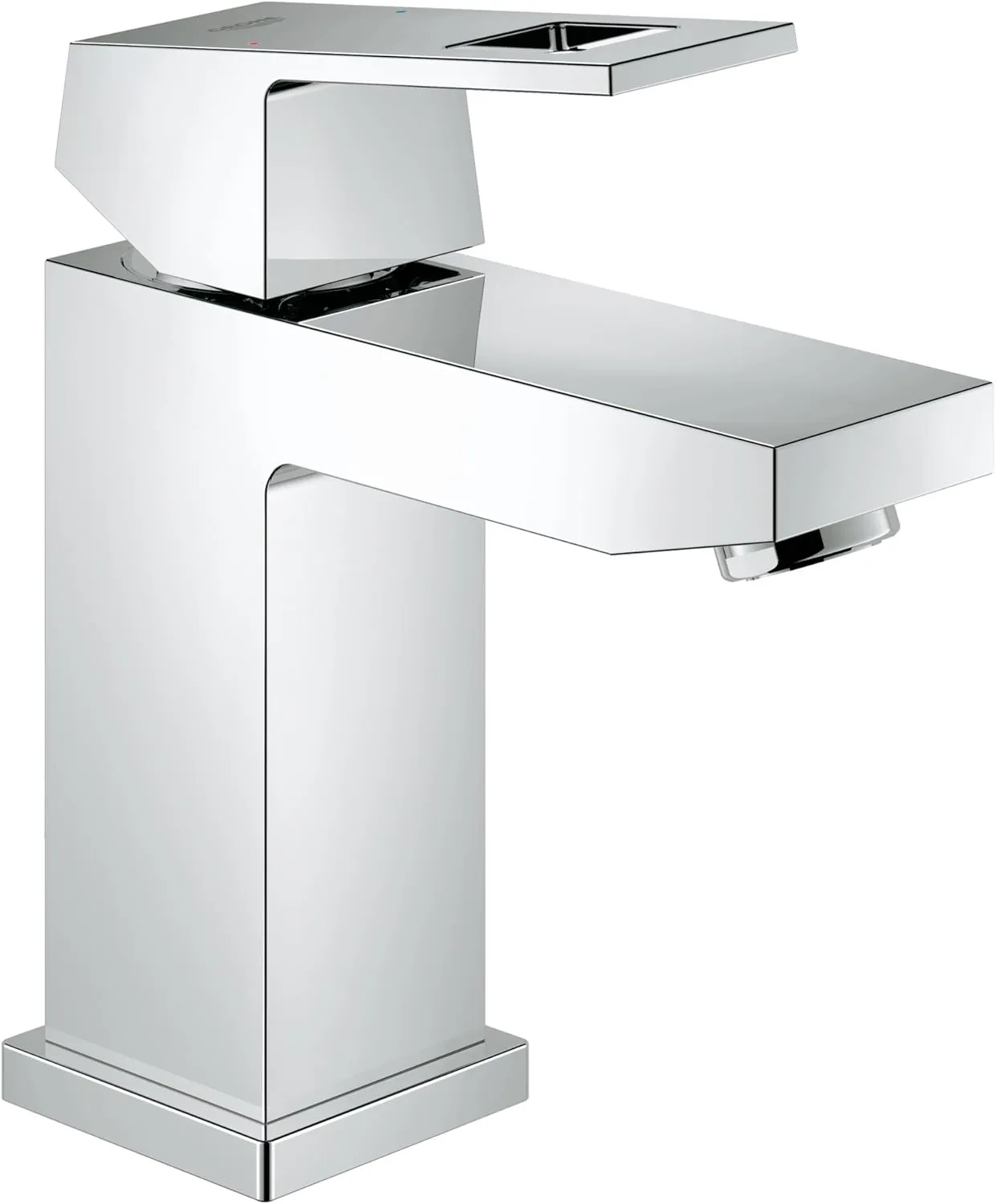 Grohe 2313300A Eurocube S-Size Single-Handle Single-Hole Bathroom Faucet Less Drain - 1.2 GPM, Starlight Chrome