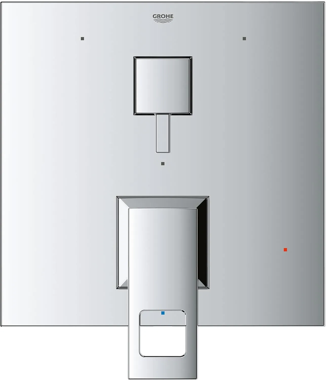 Grohe 29426000 Eurocube Pressure Balance Valve Trim with 3-Way Diverter and Cartridge, Starlight Chrome