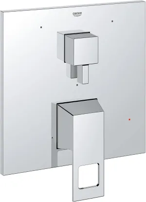 Grohe 29426000 Eurocube Pressure Balance Valve Trim with 3-Way Diverter and Cartridge, Starlight Chrome