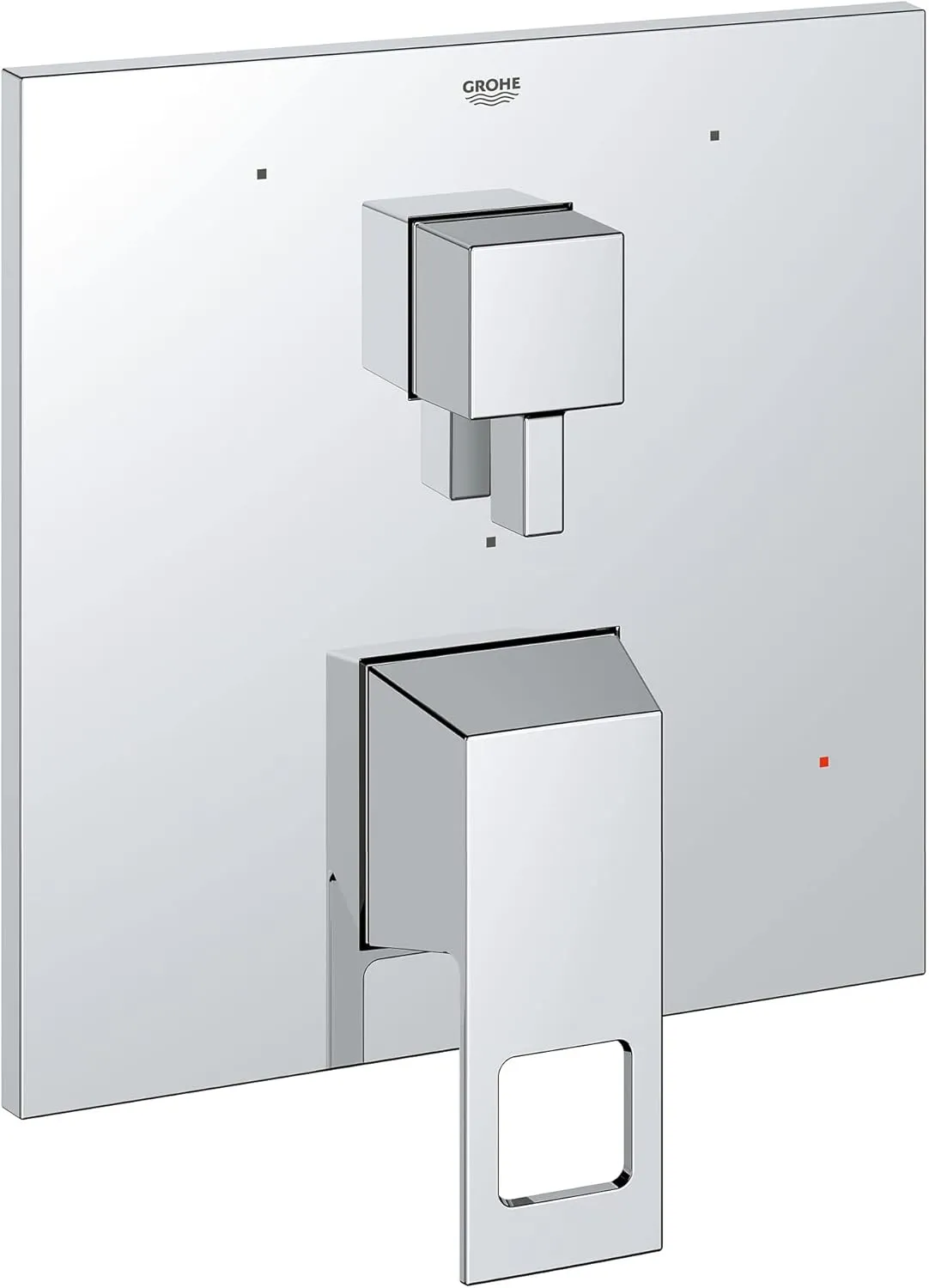 Grohe 29426000 Eurocube Pressure Balance Valve Trim with 3-Way Diverter and Cartridge, Starlight Chrome