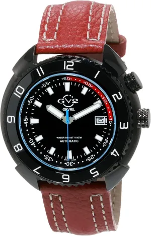 GV2 Men's Squalo Swiss Automatic Watch, Genuine Italian Leather Strap