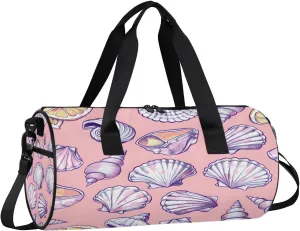 Gym Bags for Men Women Seashell Conch Sports Duffel Bags Carry On Travel Duffle Bag with Detachable Adjustable Shoulder Strap Overnight Weekender Bag