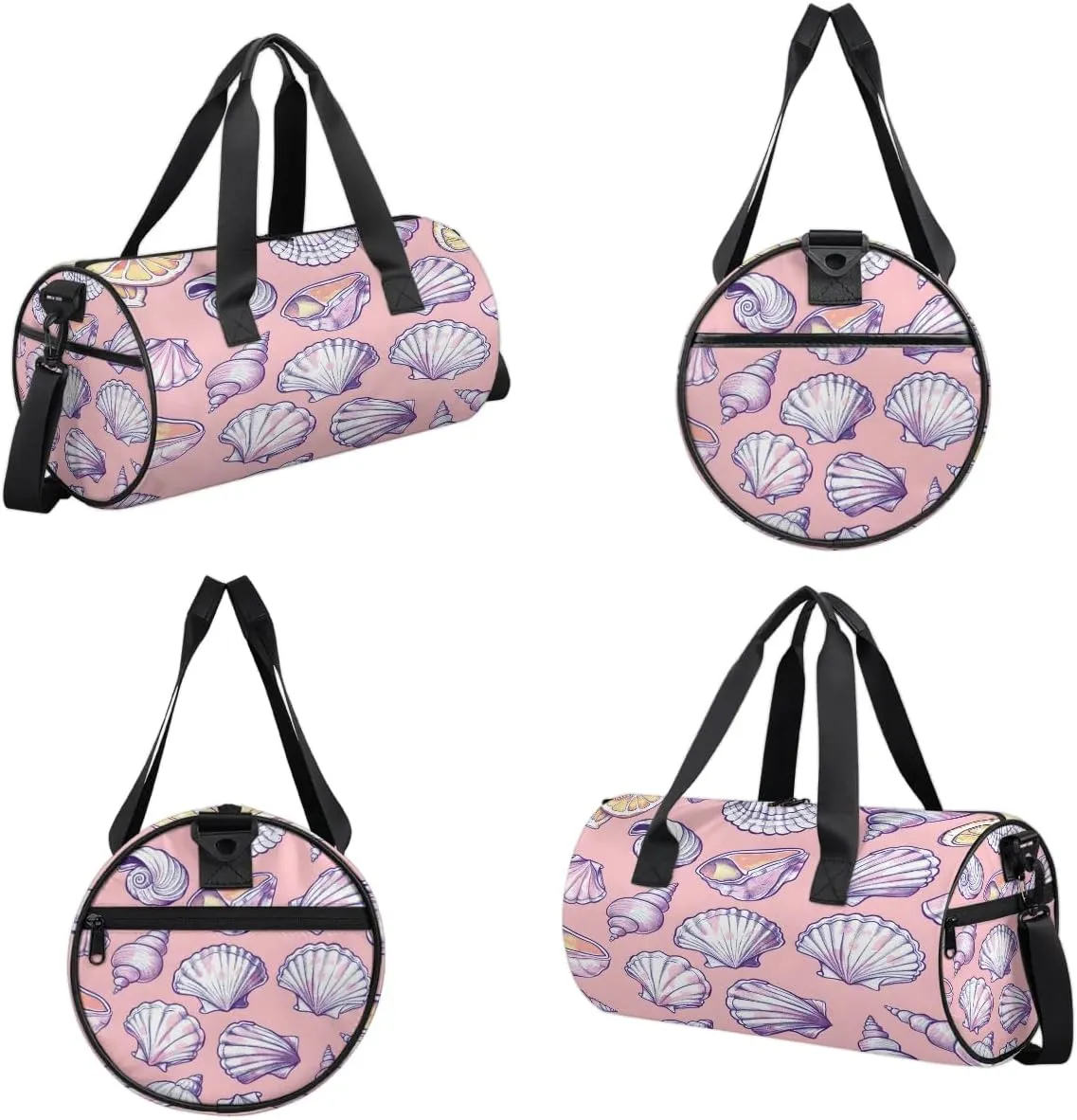 Gym Bags for Men Women Seashell Conch Sports Duffel Bags Carry On Travel Duffle Bag with Detachable Adjustable Shoulder Strap Overnight Weekender Bag