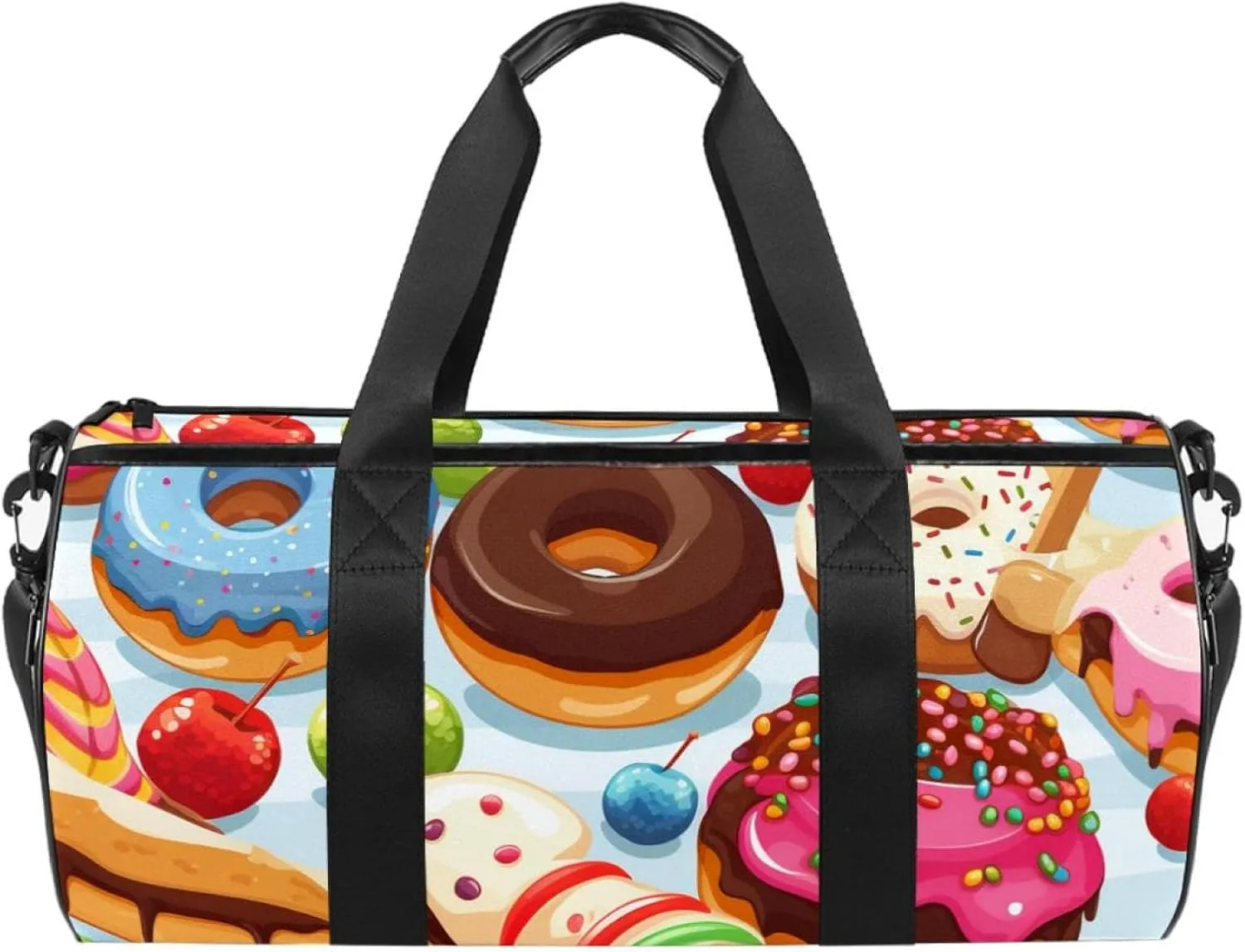 Gym Bags for Men,Travel Duffel Bags for Women,Donut Ice Cream Strawberry Chocolate,Workout Bag