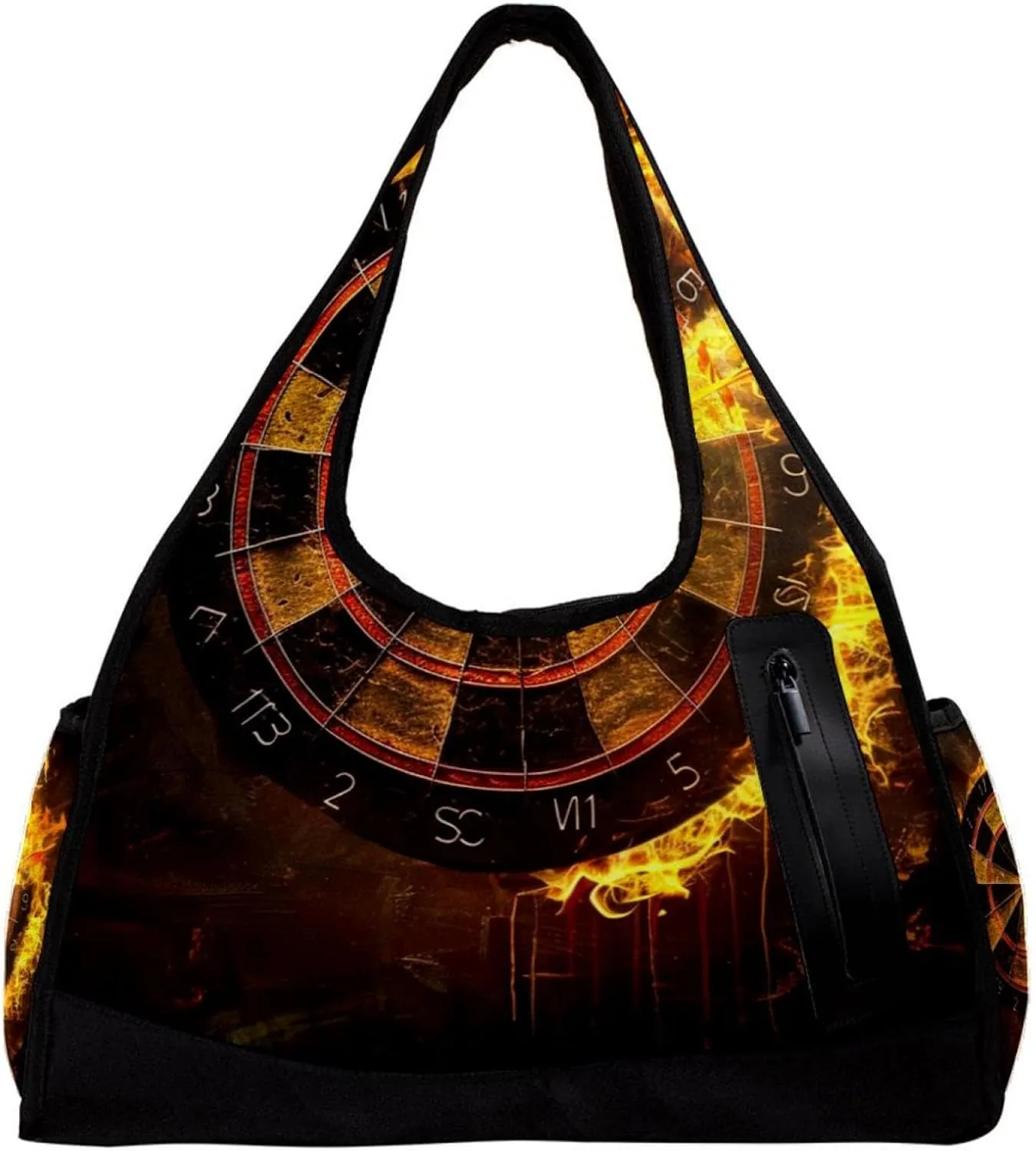 Gym Bags for Women,Duffle Bag for Travel,Dart Board and Fire,Gym Bag for Men