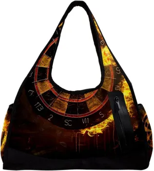 Gym Bags for Women,Duffle Bag for Travel,Dart Board and Fire,Gym Bag for Men