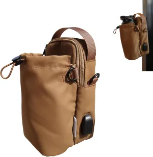Gym Crossbody Bag for Women & Men Small Fanny Pack with Bottle Holder, Waterproof Phone Pouch, Magnetic Attach Black Duvcein (beige)