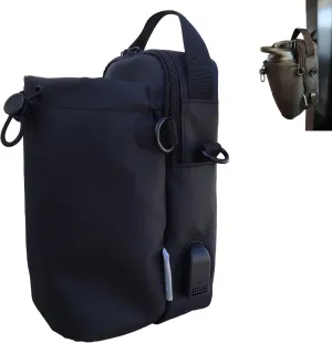 Gym Crossbody Bag for Women & Men Small Fanny Pack with Bottle Holder, Waterproof Phone Pouch, Magnetic Attach Black Duvcein