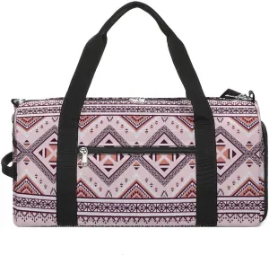 Gym Duffel Bag with Shoe Compartment Wet Pocket, Geometric Ethnic Print Travel Bag for Men Women, style-3