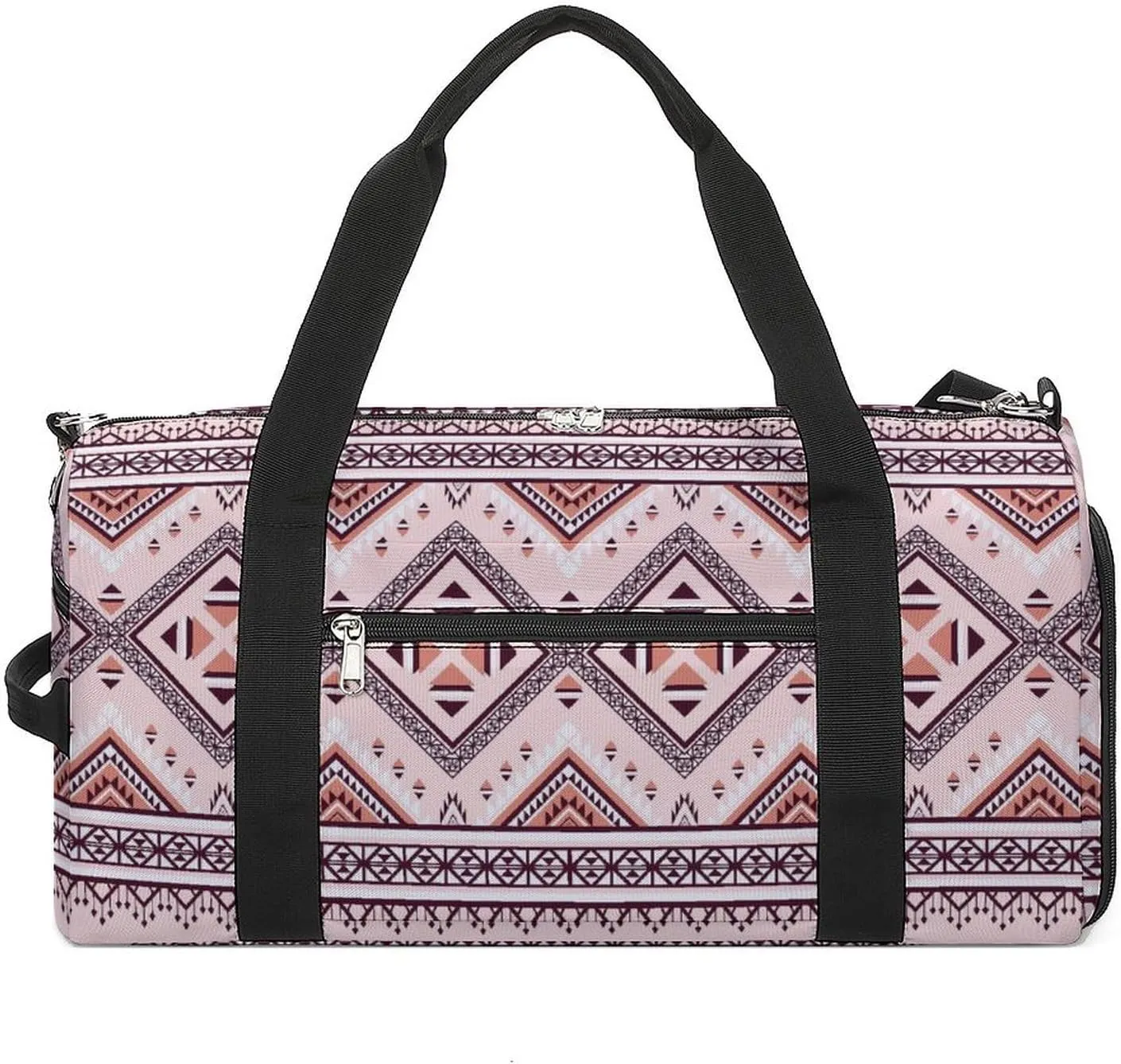 Gym Duffel Bag with Shoe Compartment Wet Pocket, Geometric Ethnic Print Travel Bag for Men Women, style-3