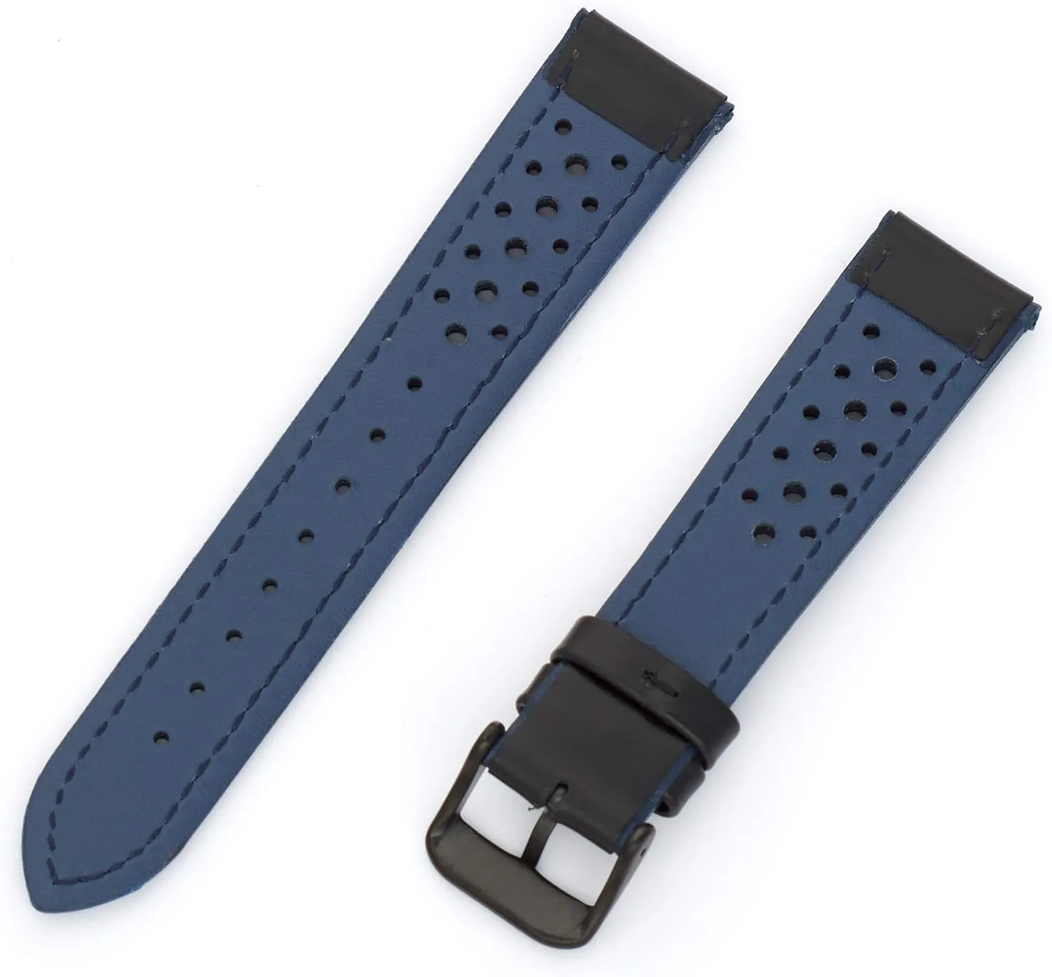 Hadley-Roma MS-755 Blue 22mm Men's Genuine Calfskin Leather Watch Band