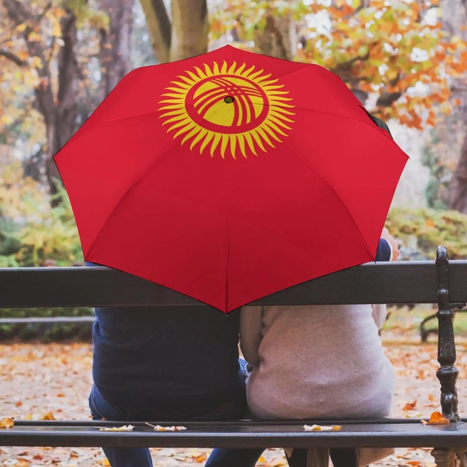 Haiti Flag Portable Automatic Switch Folding Umbrella Manual Sunshade Anti-UV Travel Umbrella Rainproof And Windproof Suitable for Men And Women