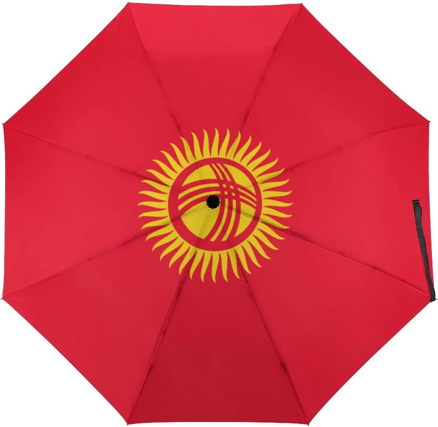 Haiti Flag Portable Automatic Switch Folding Umbrella Manual Sunshade Anti-UV Travel Umbrella Rainproof And Windproof Suitable for Men And Women