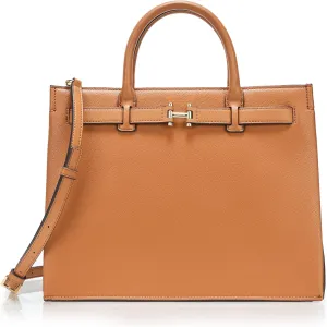 Halston Jerry Embossed Pebble Top Zip Satchel