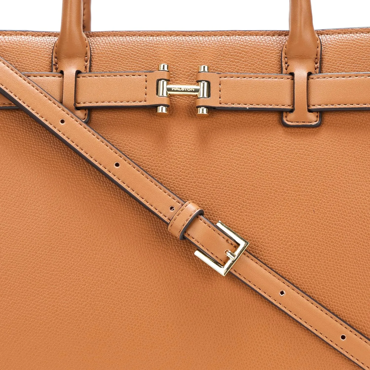 Halston Jerry Embossed Pebble Top Zip Satchel