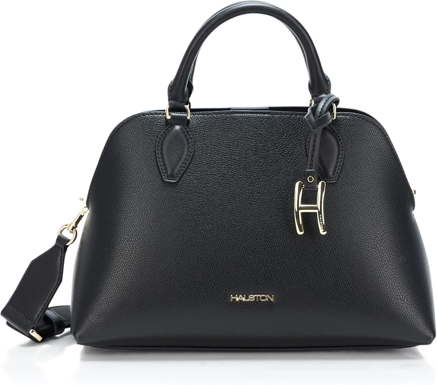 Halston Quincy Embossed Pebble Top Zip Satchel