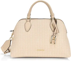 Halston Quincy Embossed Pebble Top Zip Satchel