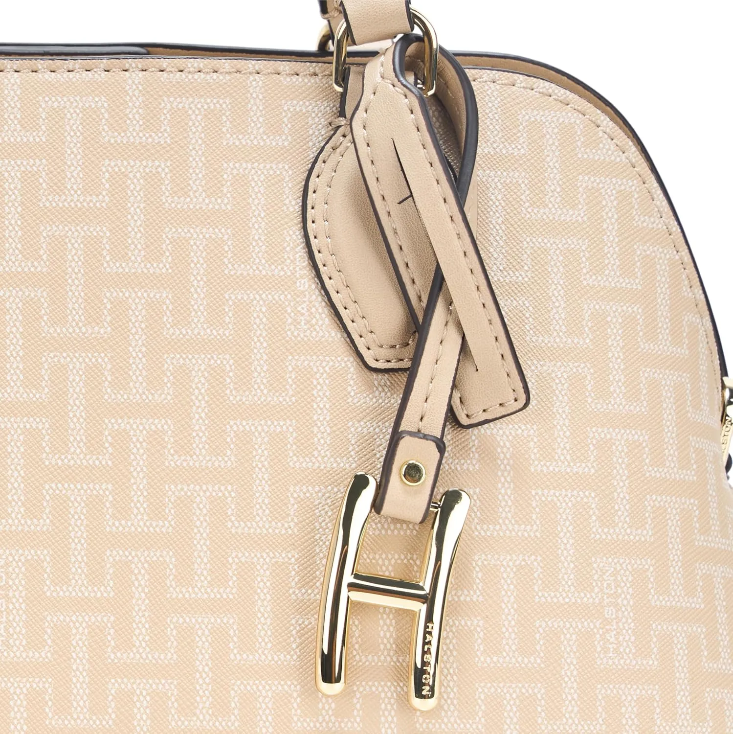 Halston Quincy Embossed Pebble Top Zip Satchel
