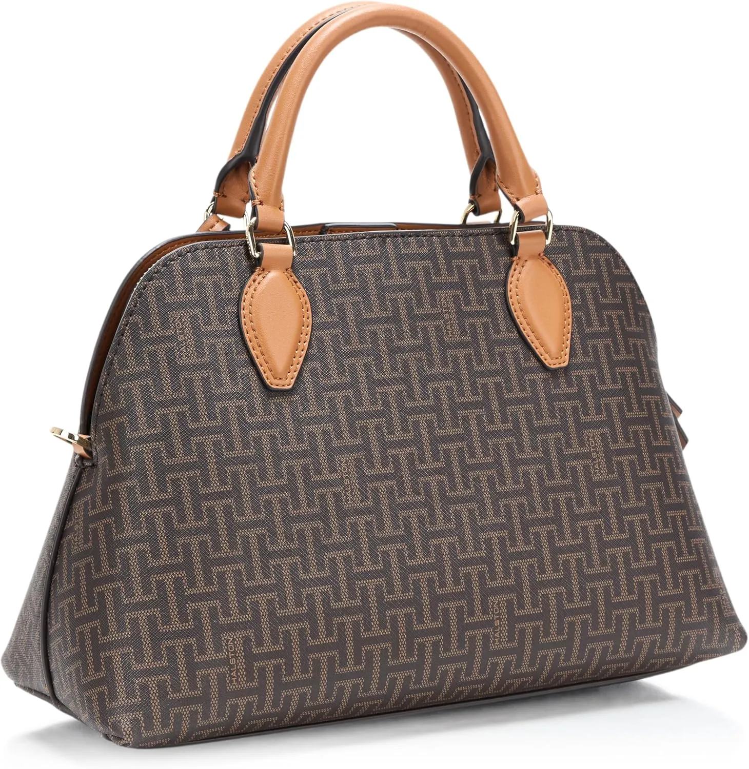 Halston Quincy Embossed Pebble Top Zip Satchel